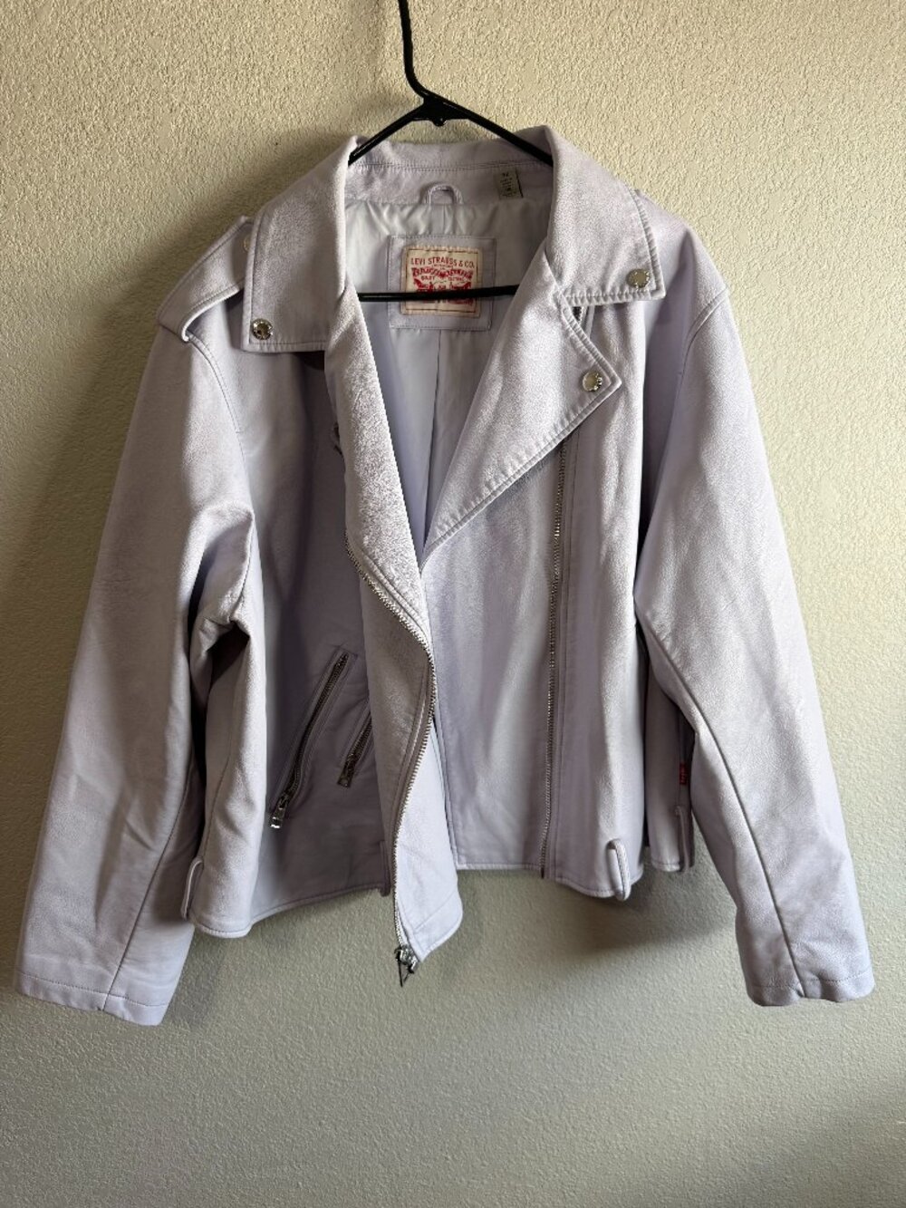 Levi Strauss & Co. Lavender Faux Leather Moto Biker Jacket Plus Size 3X